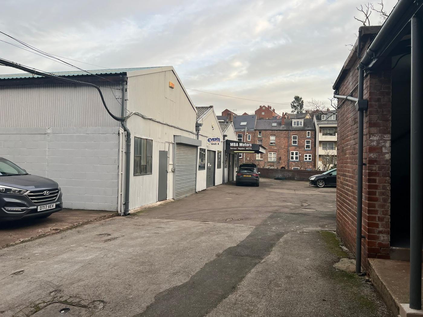 Brick buildings and workspaces around the Gordon Works yard